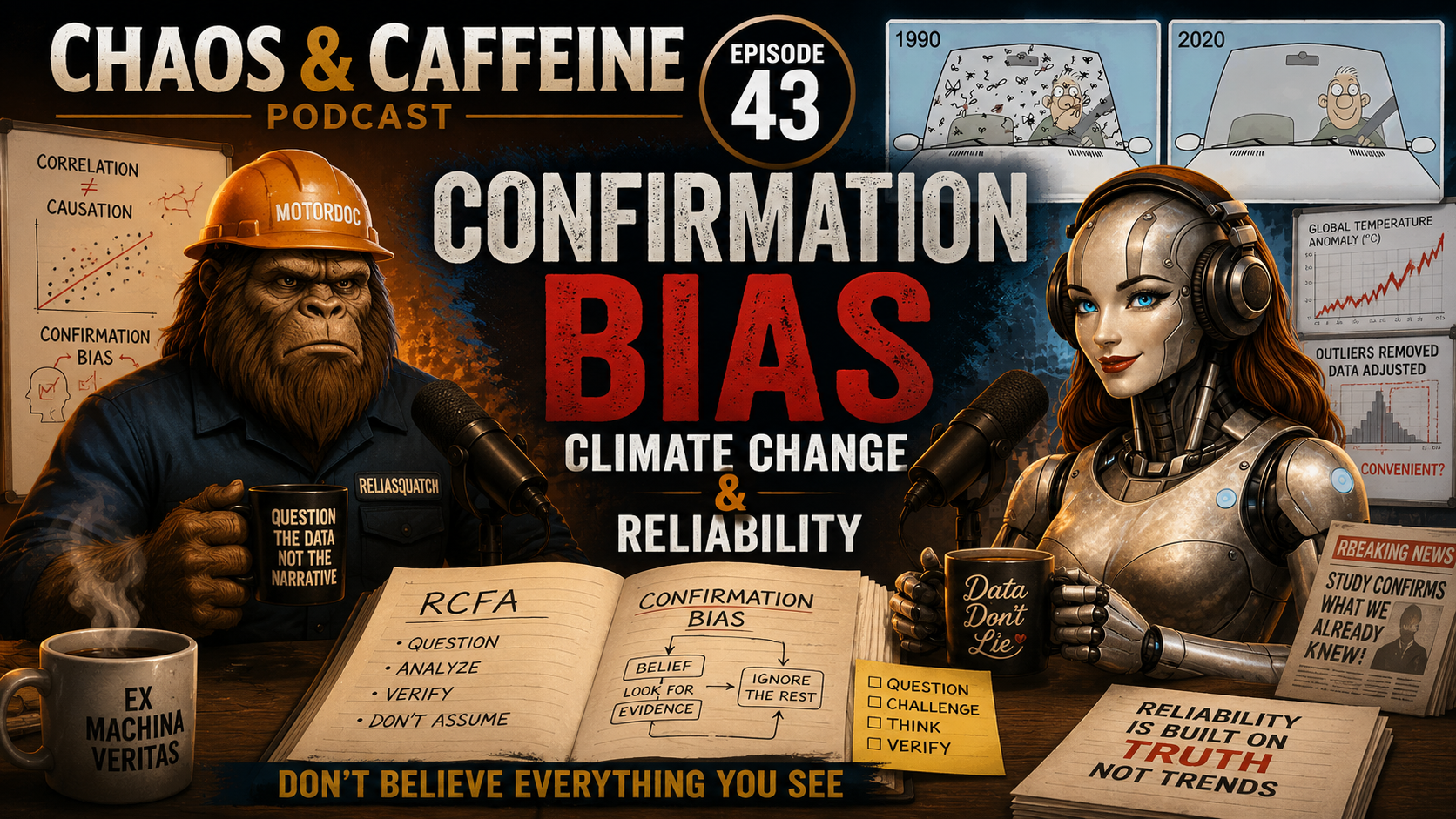 Chaos and Caffeine Podcast 43 Confirmation Bias Climate Change and Reliability